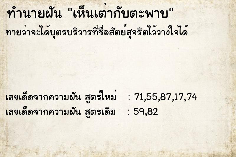 ทำนายฝันทำนายฝันเห็นเต่ากับตะพาบ