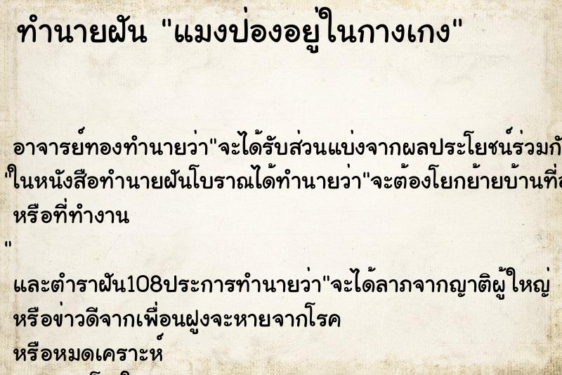 ทำนายฝัน แมงป่องอยู่ในกางเกง ทำนายฝัน แมงป่องอยู่ในกางเกง