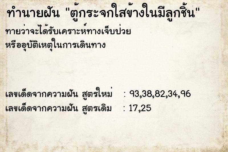 ทำนายฝันตู้กระจกใสข้างในมีลูกชิ้น ทำนายฝันทำนายฝันตู้กระจกใสข้างในมีลูกชิ้น