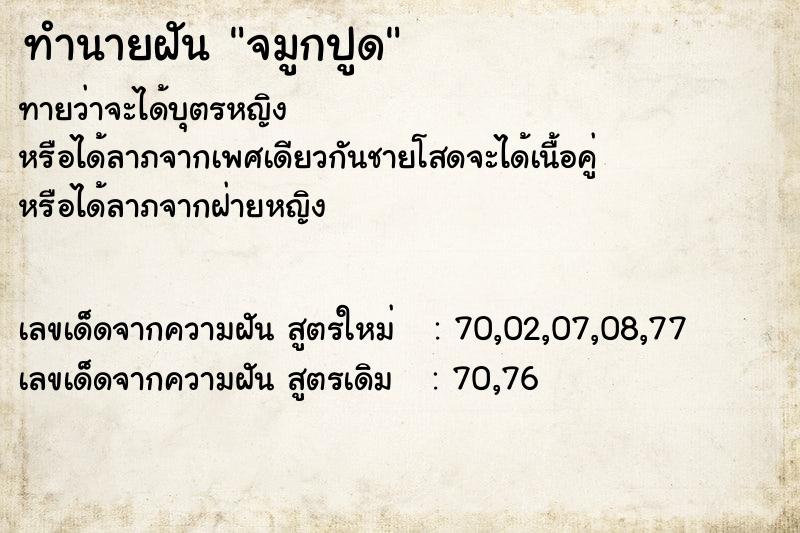 ทำนายฝันทำนายฝันจมูกปูด