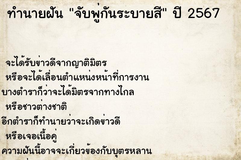 ทำนายฝันจับพู่กันระบายสี ทำนายฝันทำนายฝันจับพู่กันระบายสี
