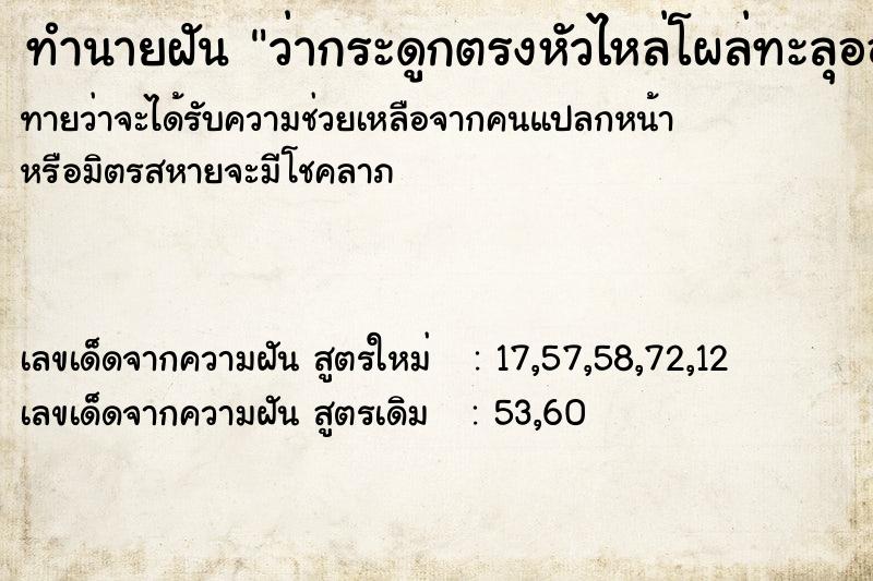 ทำนายฝันว่ากระดูกตรงหัวไหล่โผล่ทะลุออกมา ทำนายฝันทำนายฝันว่ากระดูกตรงหัวไหล่โผล่ทะลุออกมา