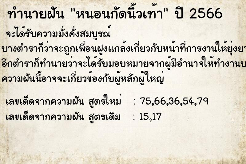 ทำนายฝัน หนอนกัดนิ้วเท้า แม่นๆ ฟรี ด้วยตำราหนังสือทำนายฝันโบราณ ทำนายฝันหนอนกัดนิ้วเท้า