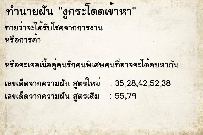 ทำนายฝันทำนายฝันงูกระโดดเข้าหา
