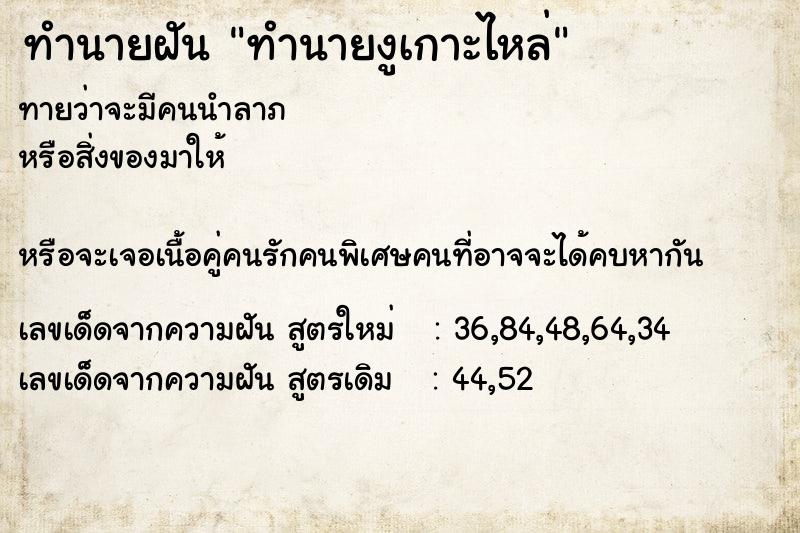 ทำนายฝันทำนายงูเกาะไหล่ ทำนายฝันทำนายฝันทำนายงูเกาะไหล่