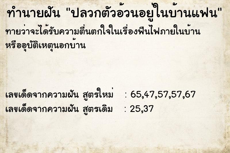 ทำนายฝันปลวกตัวอ้วนอยู่ในบ้านแฟน ทำนายฝันทำนายฝันปลวกตัวอ้วนอยู่ในบ้านแฟน