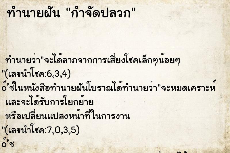 ทำนายฝัน กำจัดปลวก