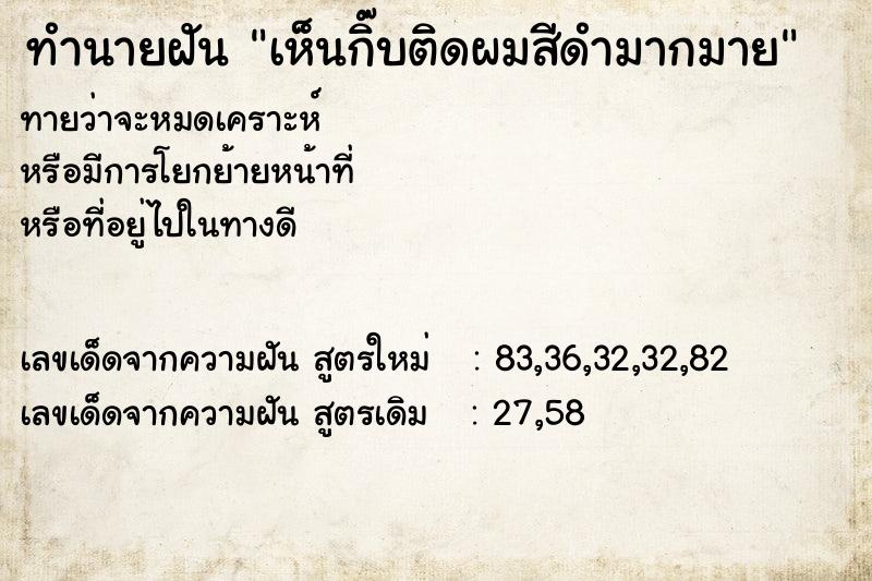 ทำนายฝันเห็นกิ๊บติดผมสีดำมากมาย ทำนายฝันทำนายฝันเห็นกิ๊บติดผมสีดำมากมาย