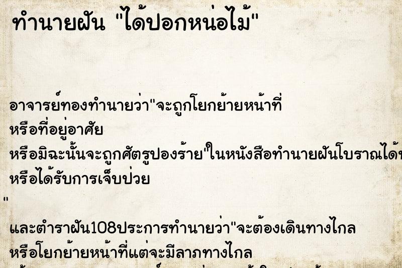 ทำนายฝัน ได้ปอกหน่อไม้
