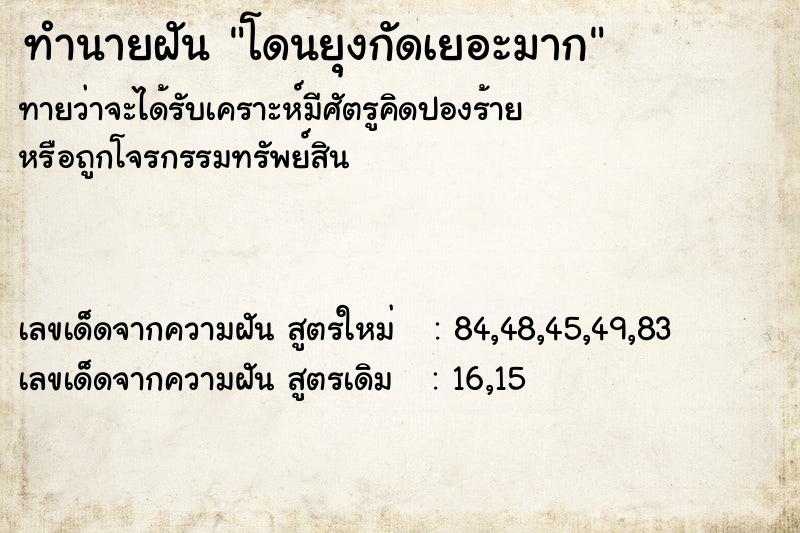 ทำนายฝันทำนายฝันโดนยุงกัดเยอะมาก