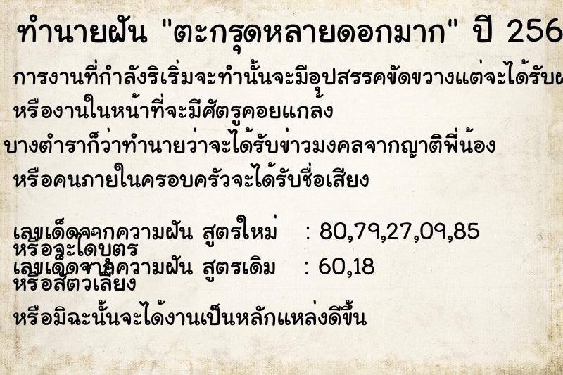ทำนายฝัน ตะกรุดหลายดอกมาก ทำนายฝัน ตะกรุดหลายดอกมาก