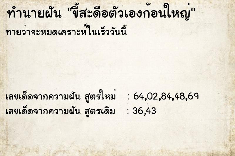 ทำนายฝันทำนายฝันขี้สะดือตัวเองก้อนใหญ่