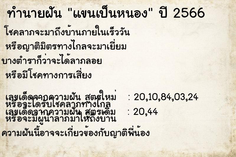 ทำนายฝัน แขนเป็นหนอง ทำนายฝัน แขนเป็นหนอง