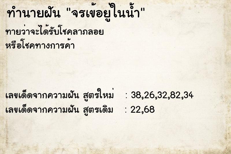 ทำนายฝันทำนายฝันจรเข้อยู่ในน้ำ