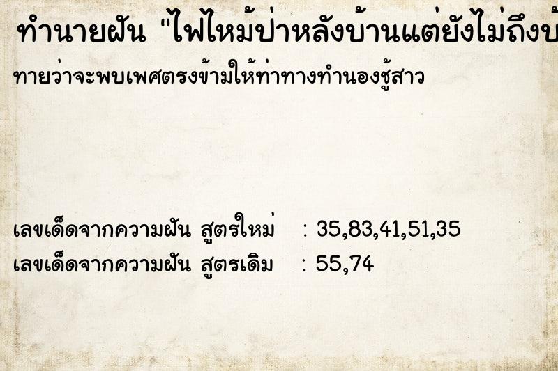 ทำนายฝันไฟไหม้ป่าหลังบ้านแต่ยังไม่ถึงบ้านเรา ทำนายฝันทำนายฝันไฟไหม้ป่าหลังบ้านแต่ยังไม่ถึงบ้านเรา