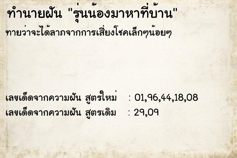 ทำนายฝันรุ่นน้องมาหาที่บ้าน ทำนายฝันทำนายฝันรุ่นน้องมาหาที่บ้าน