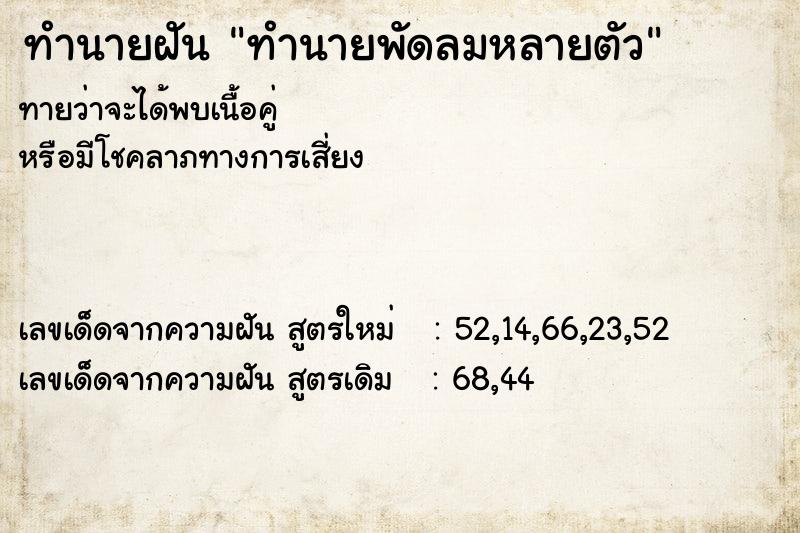 ทำนายฝันทำนายพัดลมหลายตัว ทำนายฝันทำนายฝันทำนายพัดลมหลายตัว