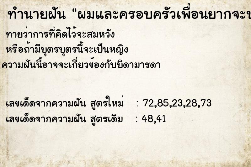 ทำนายฝันทำนายฝันผมและครอบครัวเพื่อนยากจะปลูกผัก