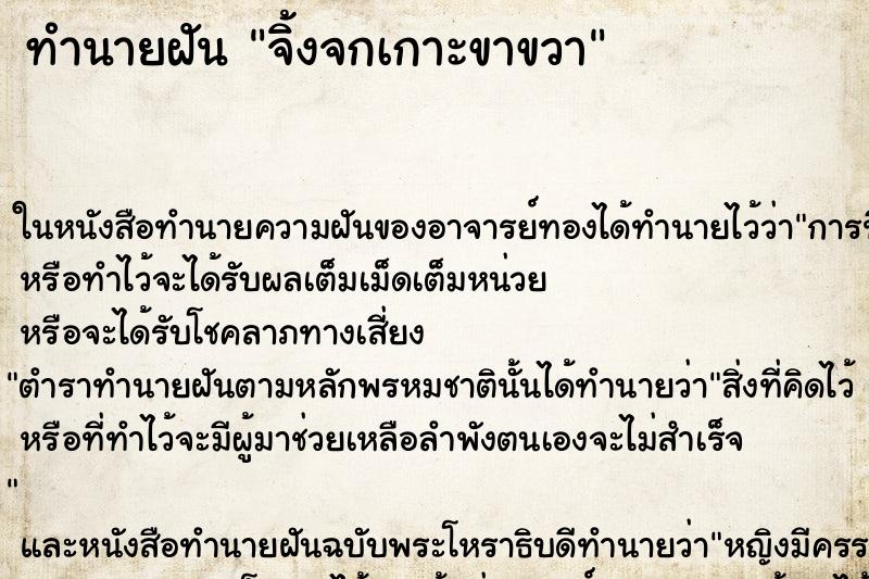 ทำนายฝัน จิ้งจกเกาะขาขวา ทำนายฝัน จิ้งจกเกาะขาขวา