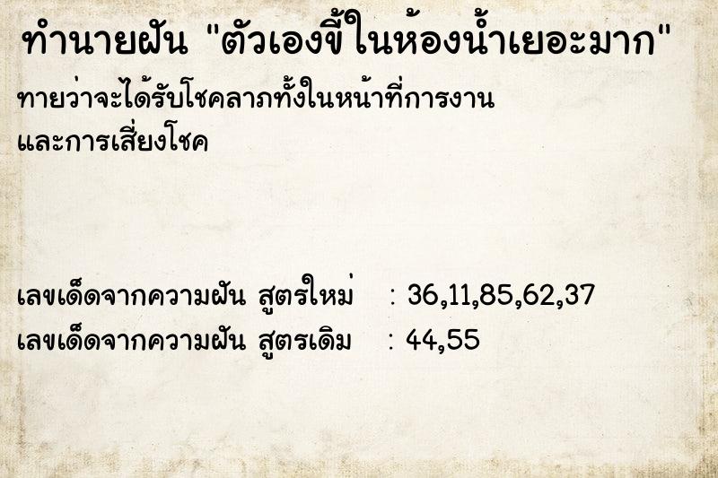 ทำนายฝันตัวเองขี้ในห้องน้ำเยอะมาก ทำนายฝันทำนายฝันตัวเองขี้ในห้องน้ำเยอะมาก