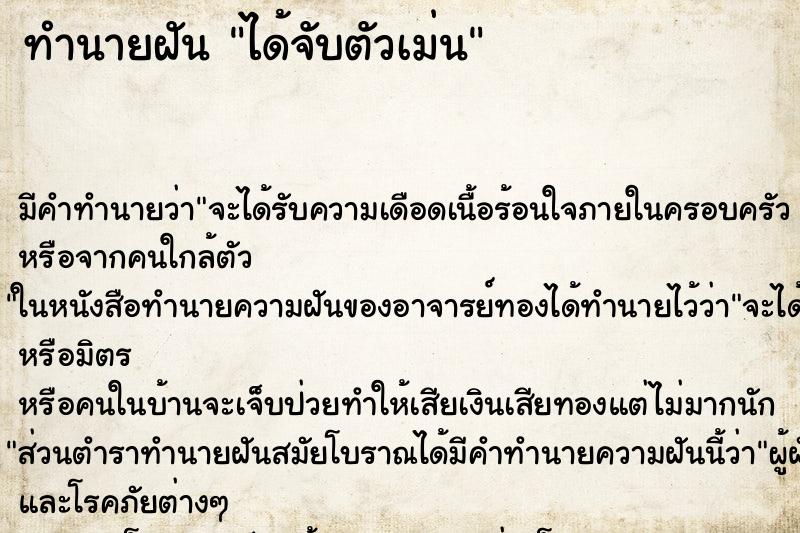 ทำนายฝัน ได้จับตัวเม่น ทำนายฝัน ได้จับตัวเม่น