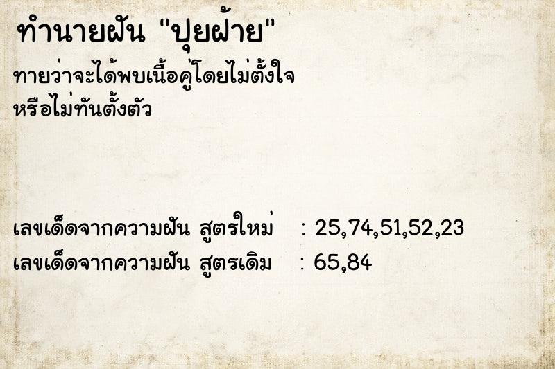 ทำนายฝันปุยฝ้าย ทำนายฝันทำนายฝันปุยฝ้าย
