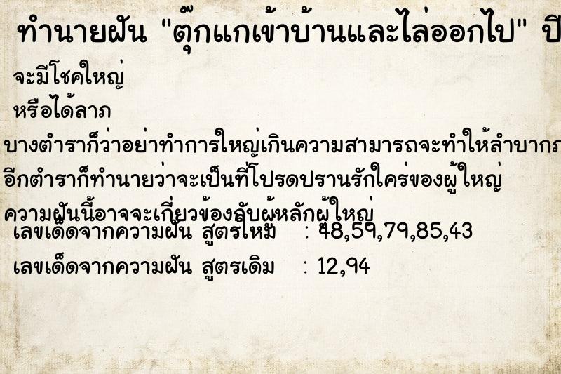ทำนายฝัน ตุ๊กแกเข้าบ้านและไล่ออกไป ทำนายฝัน ตุ๊กแกเข้าบ้านและไล่ออกไป