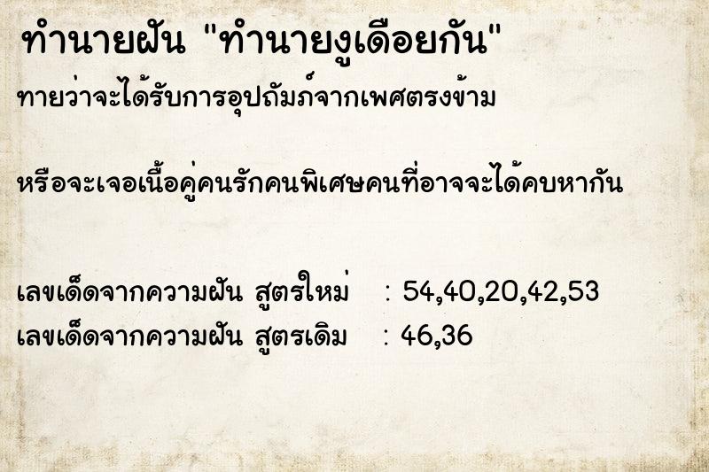 ทำนายฝันทำนายงูเดือยกัน ทำนายฝันทำนายฝันทำนายงูเดือยกัน