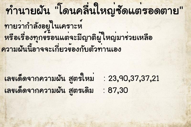 ทำนายฝันโดนคลื่นใหญ่ซัดแต่รอดตาย ทำนายฝันทำนายฝันโดนคลื่นใหญ่ซัดแต่รอดตาย