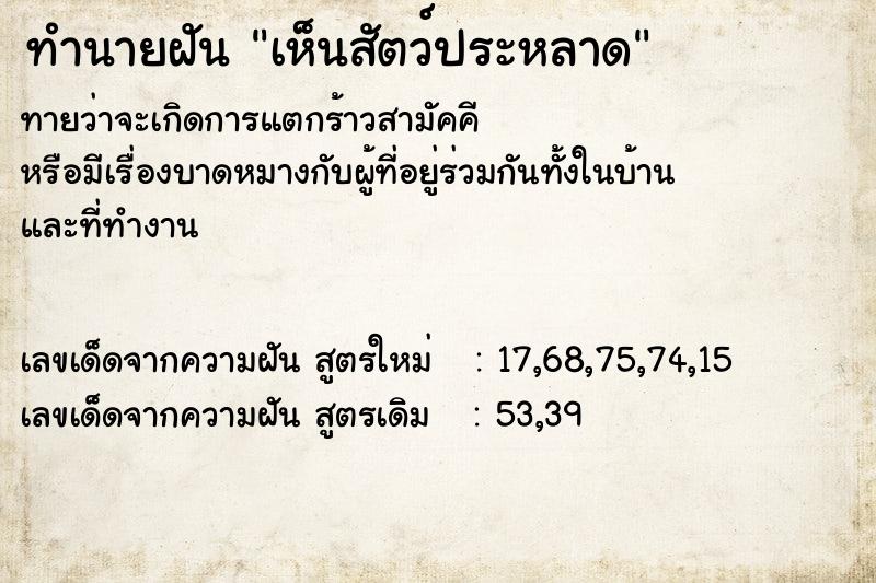 ทำนายฝัน เห็นสัตว์ประหลาด ตำราโบราณ แม่นที่สุดในโลก