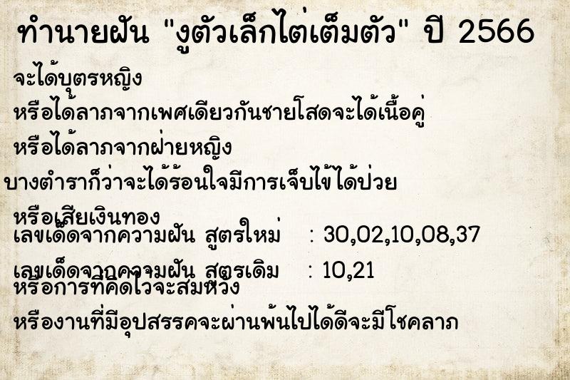 ทำนายฝันงูตัวเล็กไต่เต็มตัว ทำนายฝันทำนายฝันงูตัวเล็กไต่เต็มตัว