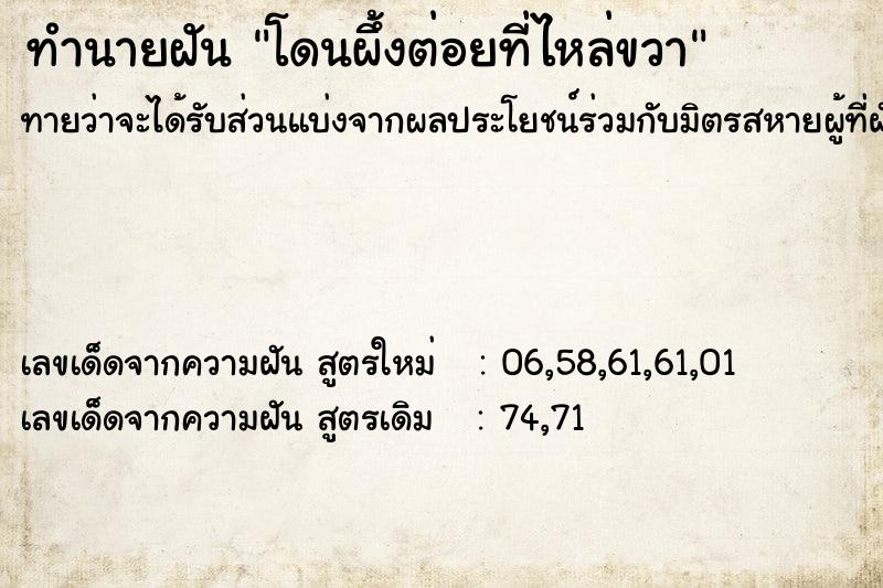 ทำนายฝันทำนายฝันโดนผึ้งต่อยที่ไหล่ขวา