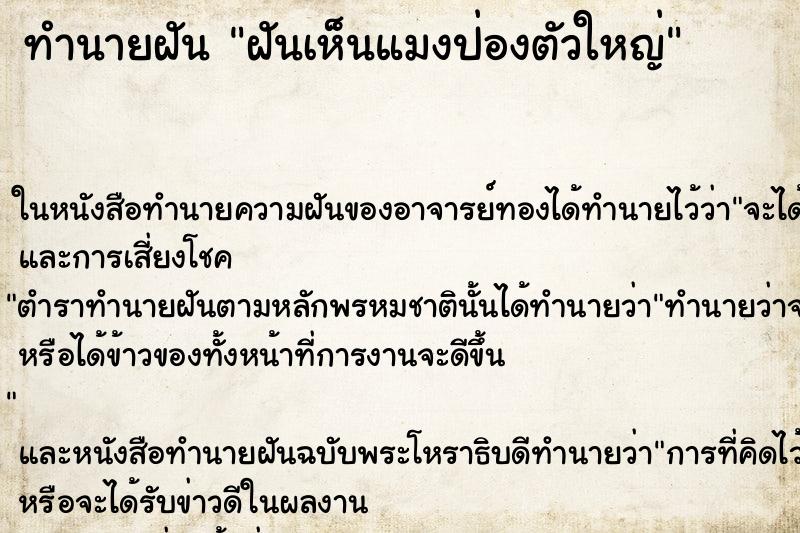 ทำนายฝันฝันเห็นแมงป่องตัวใหญ่ ทำนายฝันทำนายฝันฝันเห็นแมงป่องตัวใหญ่
