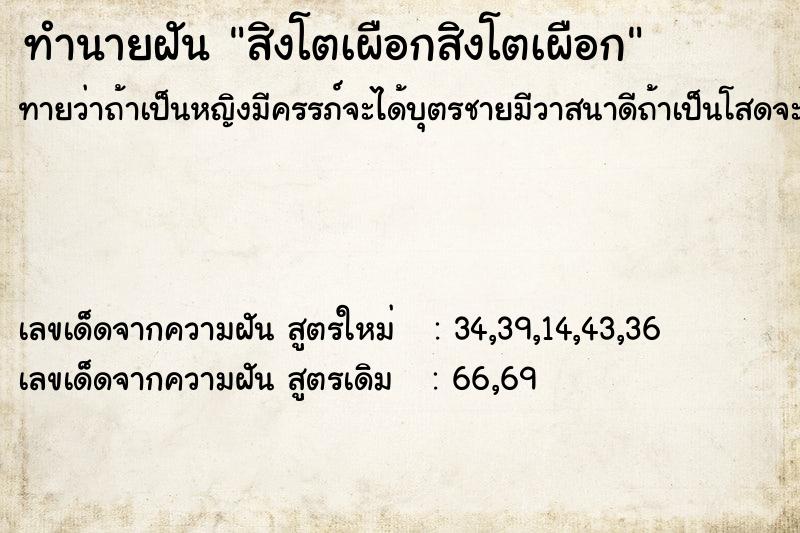 ทำนายฝันสิงโตเผือกสิงโตเผือก ทำนายฝันทำนายฝันสิงโตเผือกสิงโตเผือก