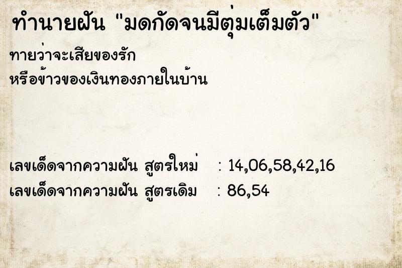 ทำนายฝัน มดกัดจนมีตุ่มเต็มตัว