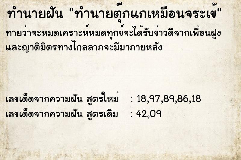 ทำนายฝันทำนายฝันทำนายตุ๊กแกเหมือนจระเข้