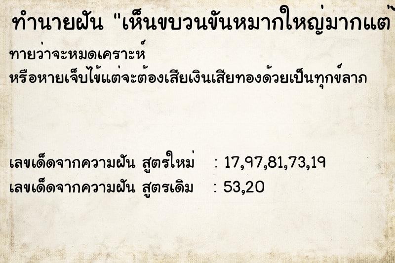 ทำนายฝันทำนายฝันเห็นขบวนขันหมากใหญ่มากแต่ไม่เห็นเจ้าบ่าว