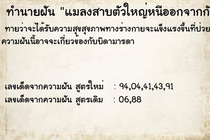 ทำนายฝันทำนายฝันแมลงสาบตัวใหญ่หนีออกจากกับดัก