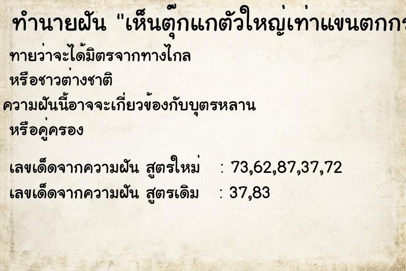 ทำนายฝันเห็นตุ๊กแกตัวใหญ่เท่าแขนตกกระใจสุดขีด ทำนายฝันทำนายฝันเห็นตุ๊กแกตัวใหญ่เท่าแขนตกกระใจสุดขีด