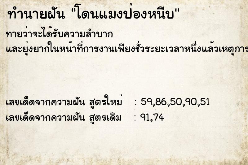 ทำนายฝันโดนแมงป่องหนีบ ทำนายฝันทำนายฝันโดนแมงป่องหนีบ