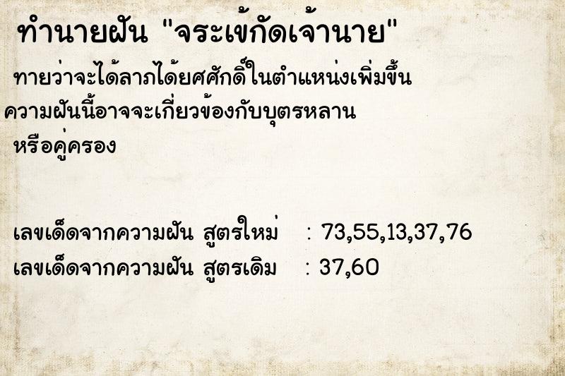 ทำนายฝันจระเข้กัดเจ้านาย ทำนายฝันทำนายฝันจระเข้กัดเจ้านาย