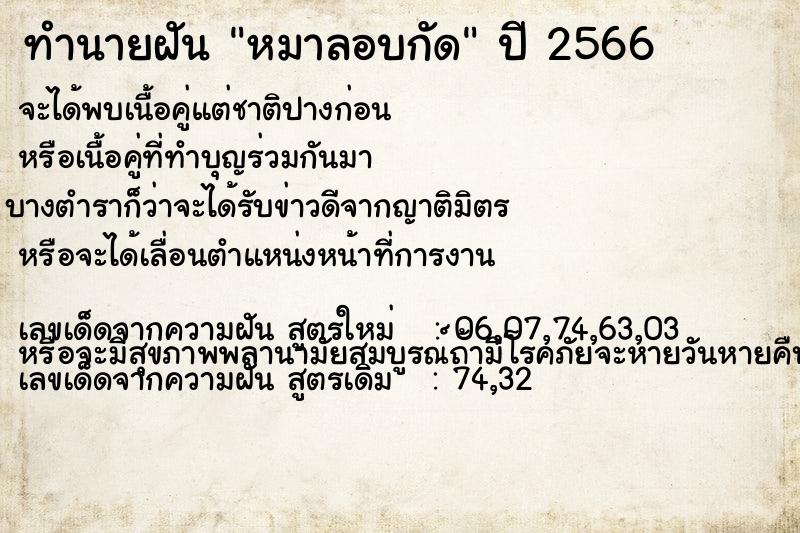 ทำนายฝัน หมาลอบกัด ทำนายฝัน หมาลอบกัด