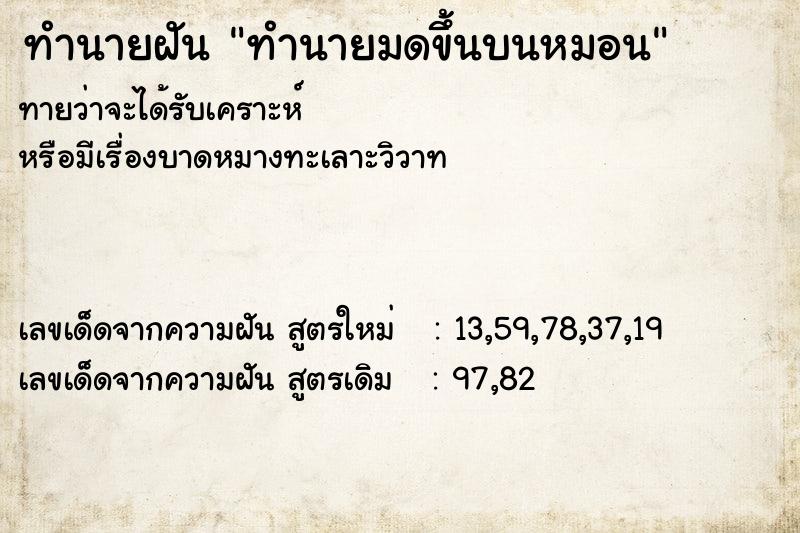 ทำนายฝัน ทำนายมดขึ้นบนหมอน ทำนายฝัน ทำนายมดขึ้นบนหมอน