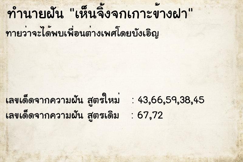 ทำนายฝันทำนายฝันเห็นจิ้งจกเกาะข้างฝา