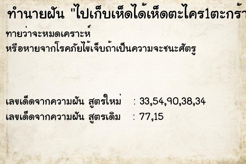 ทำนายฝัน ไปเก็บเห็ดได้เห็ดตะไคร1ตะกร้า ตำราโบราณ แม่นที่สุดในโลก