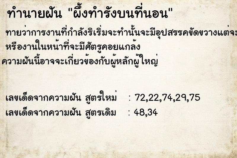 ทำนายฝัน ผึ้งทำรังบนที่นอน ทำนายฝัน ผึ้งทำรังบนที่นอน