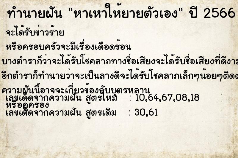 ทำนายฝัน หาเหาให้ยายตัวเอง ทำนายฝัน หาเหาให้ยายตัวเอง