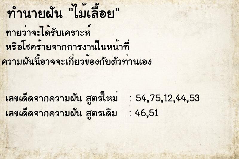 ทำนายฝันไม้เลื้อย ทำนายฝันทำนายฝันไม้เลื้อย