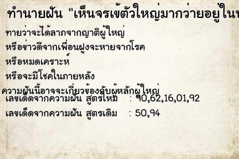 ทำนายฝันทำนายฝันเห็นจรเข้ตัวใหญ่มากว่ายอยู่ในน้ำไปมา