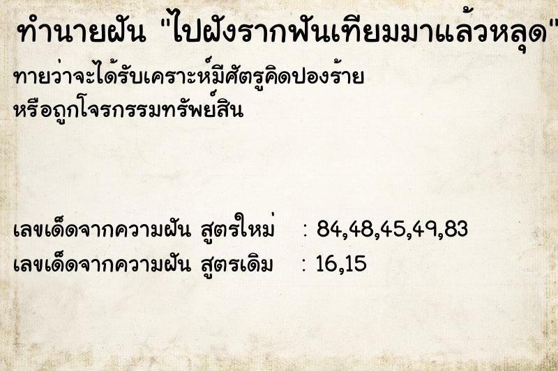 ทำนายฝันทำนายฝันไปฝังรากฟันเทียมมาแล้วหลุด